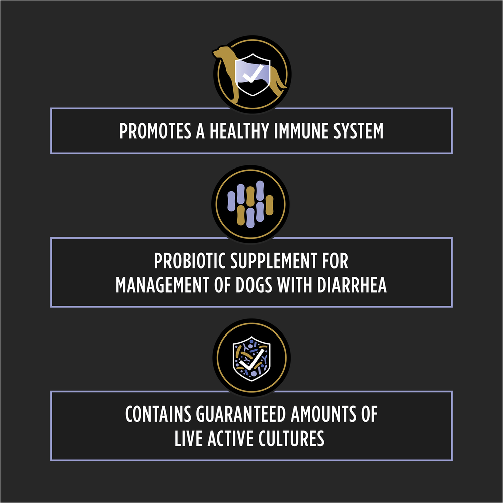 Purina pet digestive health supplement for dogs with probiotics to manage diarrhea and support immunity