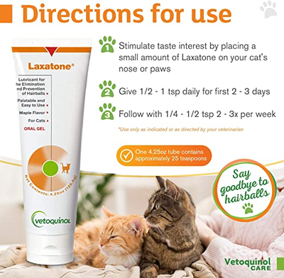 Laxatone Hairball TreatmentA gentle but effective lubricant