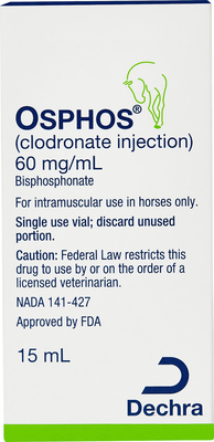 Osphos (clodronate injection)Injectable bisphosphonate for controlling navicular‑syndrome
