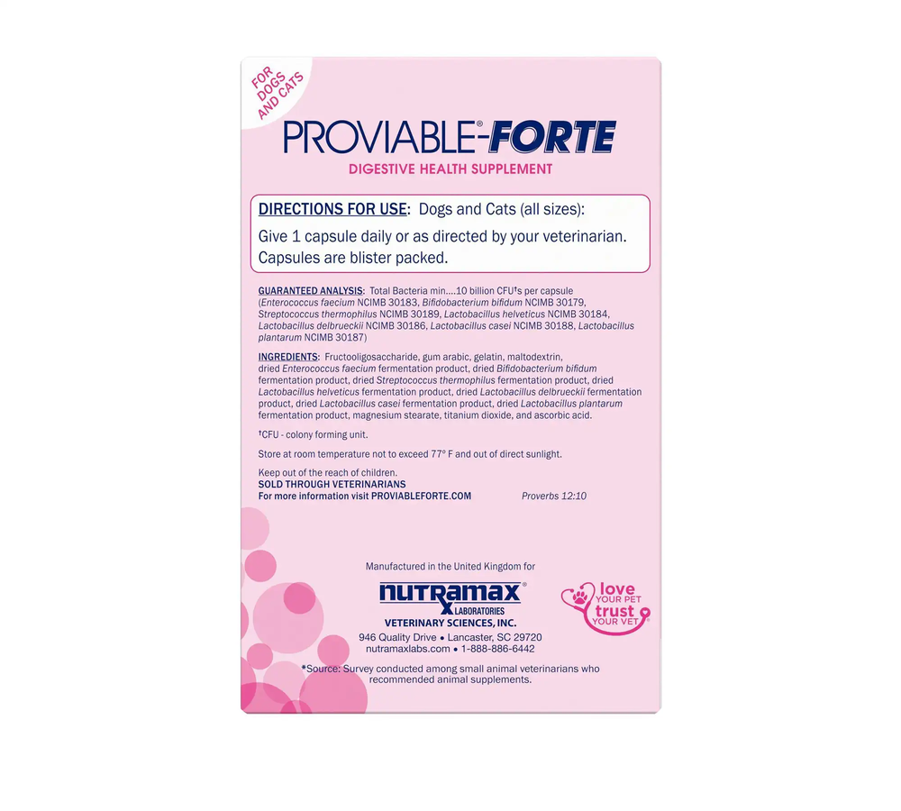 Proviable-Forte Sprinkle Capsules box showing 7 probiotic strains and prebiotics