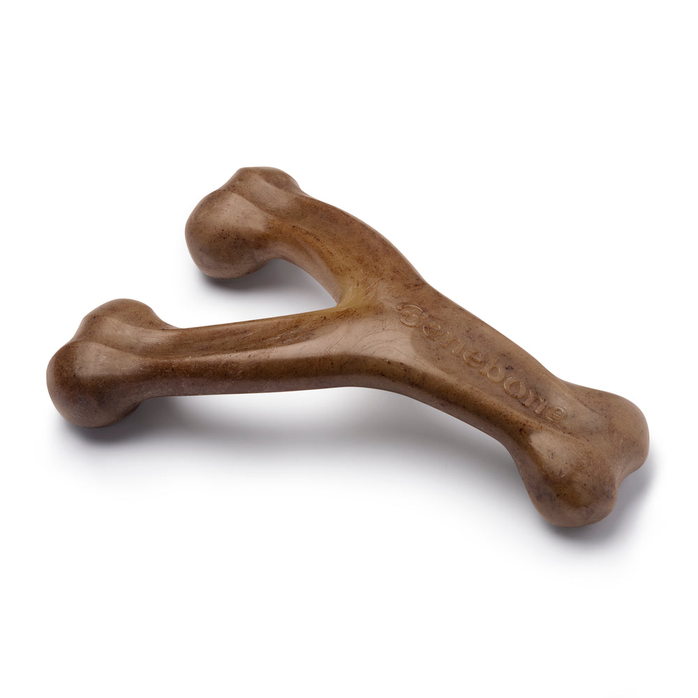 Benebone Bacon Wishbone Durable Dog Chew Toy
