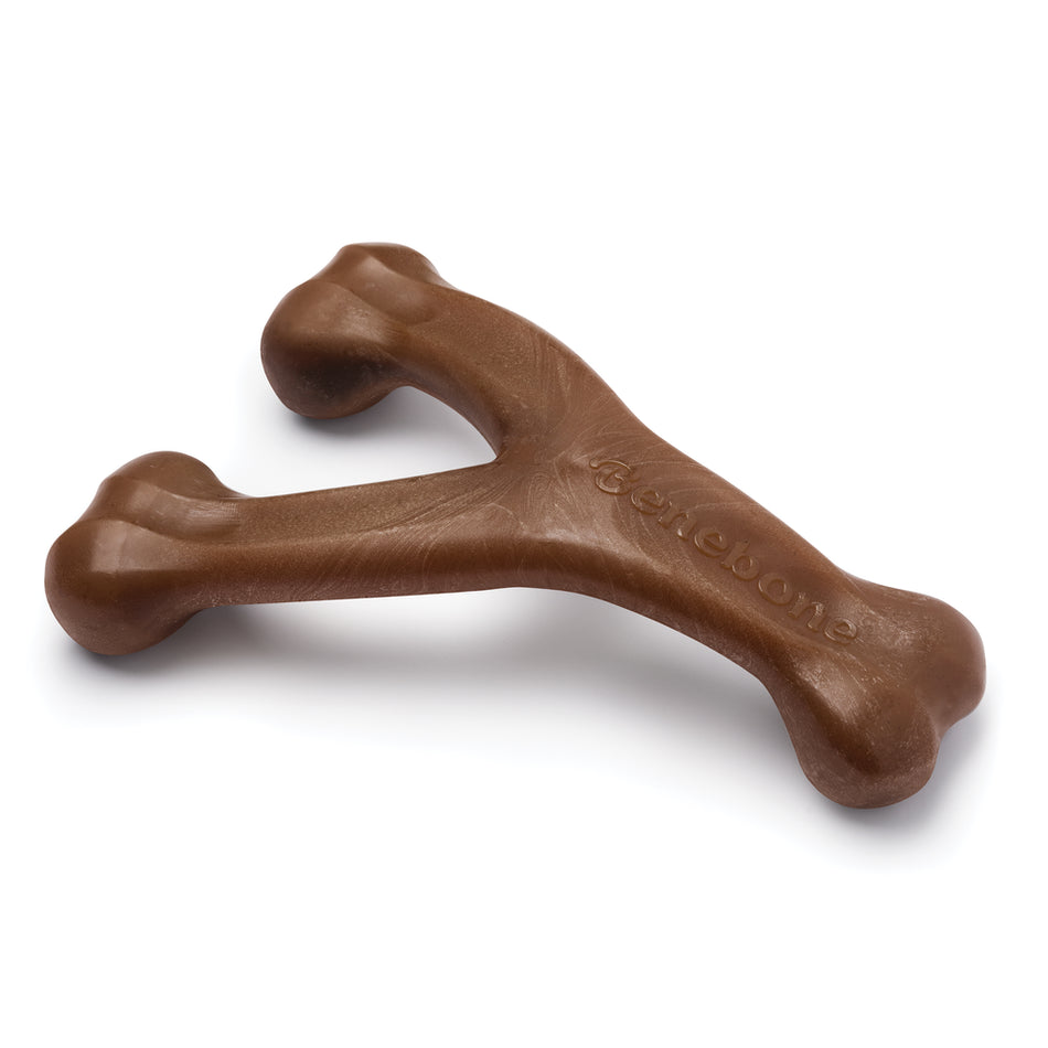 Benebone Peanut Butter Wishbone Durable Dog Chew Toy