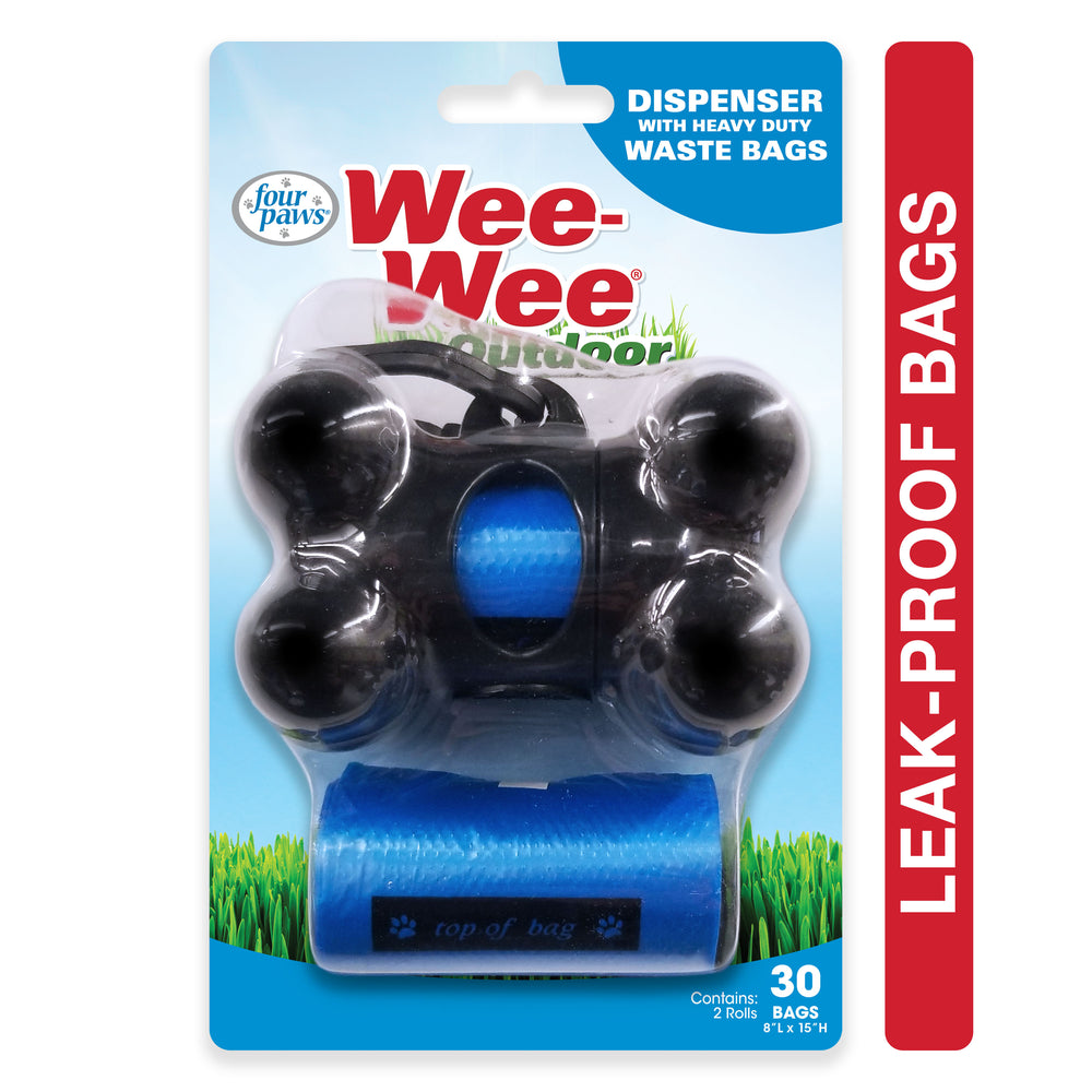 Four Paws Wee-Wee Outdoor Dog Waste Bag Dispenser with Heavy Duty Waste Bags