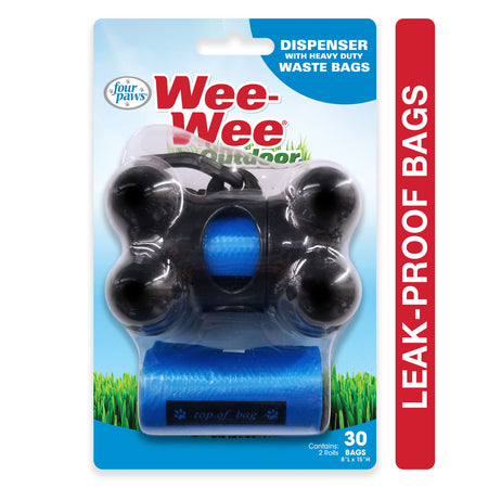 Four Paws Wee-Wee Outdoor Dog Waste Bag Dispenser with Heavy Duty Waste Bags