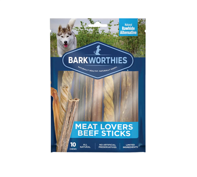 Barkworthies Meat Lovers Beef Sticks Dog Treat