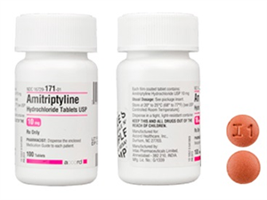 Generic RX Amitriptyline for pets bottles with 100 tablets for treating anxiety and stress in animals