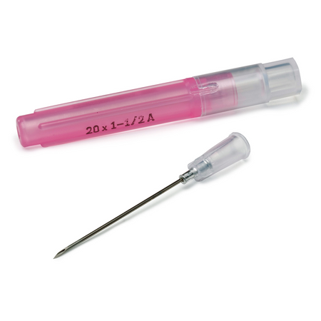 Cardinal Health affordable pet needles online in a pink protective cap for safe storage