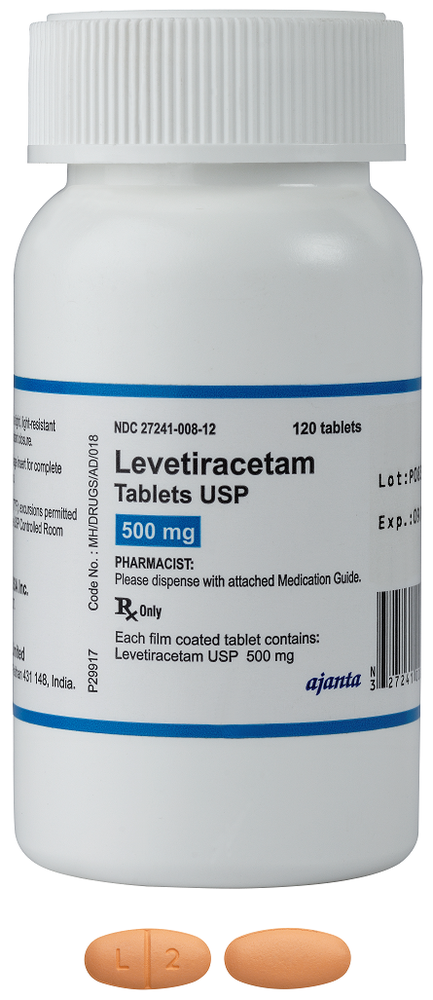 Levetiracetam for pets in 500 mg tablets, 120-count bottle for veterinary use
