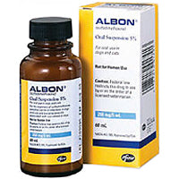 Albon for pets oral suspension 5% in 60 ml bottle for dogs and cats by Zoetis