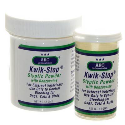 Kwik-Stop Styptic Powder for Pets to Stop Pet Bleeding Powder with Benzocaine for Dogs, Cats, and Birds