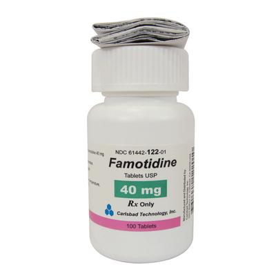 Generic RX Famotidine for pets 40 mg tablets in a 100-count bottle for pet health
