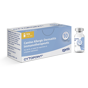Cytopoint Injection For Dog Allergy in a box with vials from Zoetis for treating canine allergic dermatitis