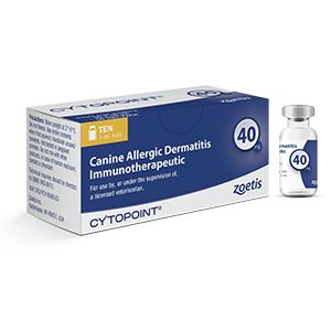 Cytopoint Injection For Dog Allergy by Zoetis in a pack of ten vials for treating canine allergic dermatitis