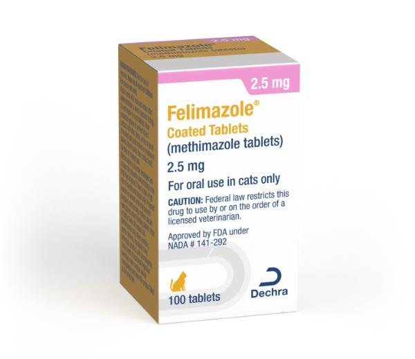 Felimazole 2.5 mg coated tablets for affordable feline hyperthyroidism treatment in cats