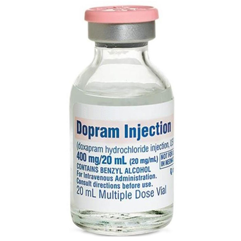 Dopram for pets 20 mL multiple dose vial of doxapram hydrochloride injection for veterinary use