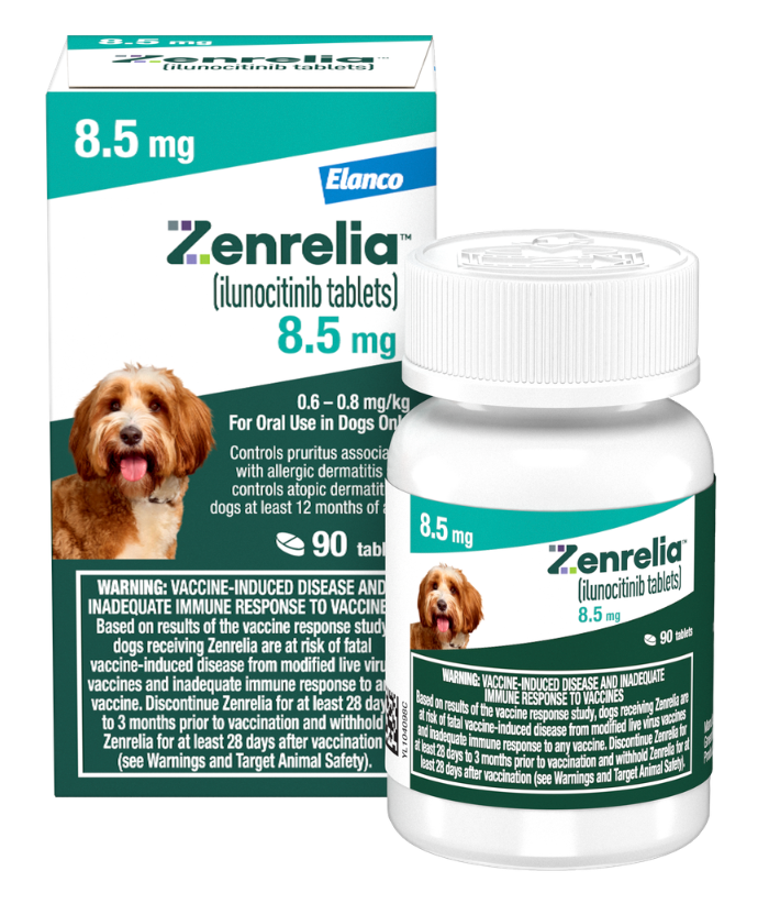 Zenrelia 8.5 mg tablets for dogs, effective pet dermatitis treatment for allergic conditions