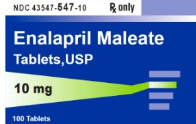 Enalapril for pets in a 10 mg bottle of 100 tablets for managing hypertension in animals