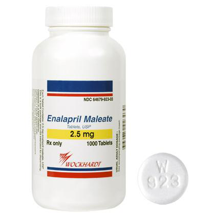 Generic RX Enalapril for pets 2.5 mg medication bottle with 1000 tablets for heart health