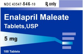 Enalapril for pets, 5 mg tablets in a pack of 100 for managing hypertension in animals