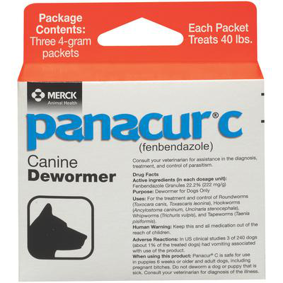 Merck Panacur C Canine Dewormer with Fenbendazole for treating pets up to 40 lbs