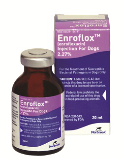 Enrofloxacin for pets, Dechra prescription medication in a 20ml vial for treating dog infections