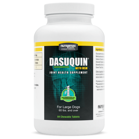 Nutramax Dasuquin MSM for dogs Joint Health Supplement in a bottle with 84 chewable tablets