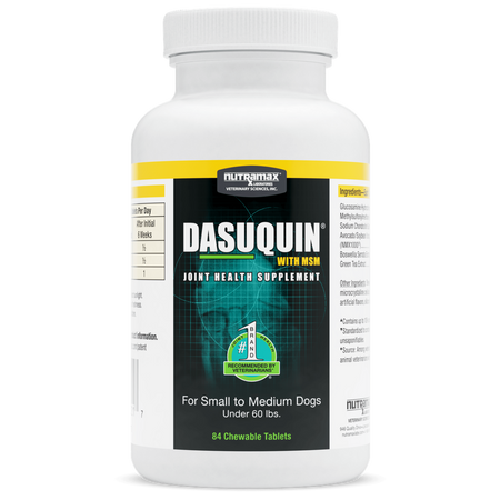 Nutramax Dasuquin MSM for dogs, Joint Health Supplement, 84 Chewable Tablets for Small to Medium Dogs