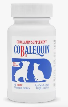 Nutramax Cobalamin Supplement Cobalquin 12 with 45 Tasty Chewable Tablets for vitamin B12 for cats and dogs