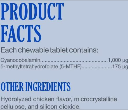 Nutramax Vitamin B12 for cats and dogs in chewable tablet form for optimal pet health