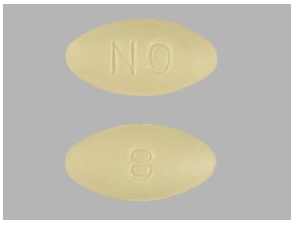 Generic RX Ondansetron 8mg for pets in yellow oval tablet form for nausea relief