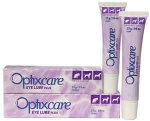 OptixCare eye lubricant for pets in convenient tubes for dry eyes and irritation relief