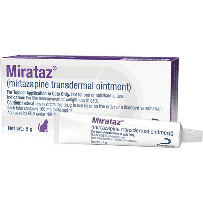 Mirataz mirtazapine transdermal ointment, a pet appetite stimulant for cats, 5g tube from Dechra