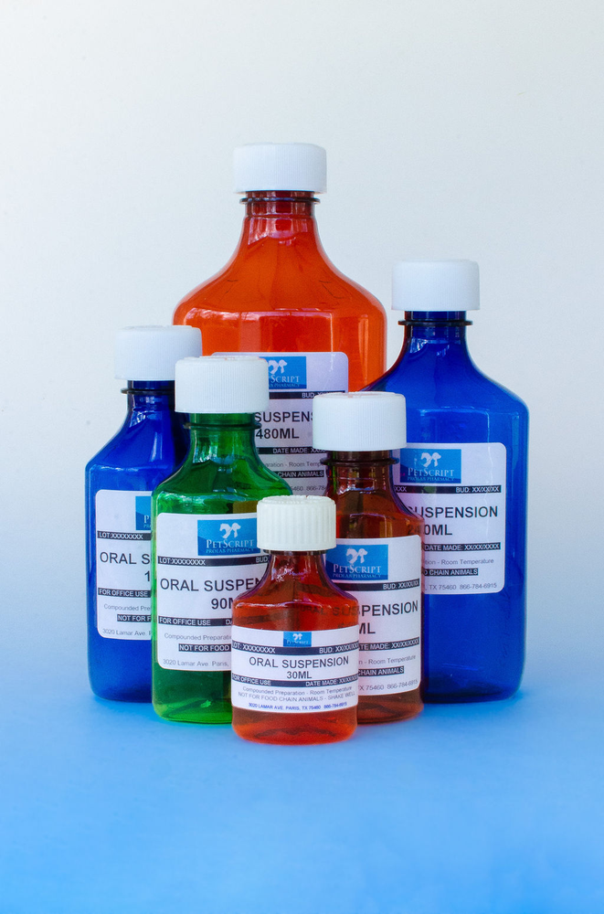 Variety of Ponazuril for pets oral suspension bottles from Compounding Pharmacy