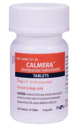 Pivetal Calmera Tablets 5mg for use in dogs, 30-count bottle of prescription medication
