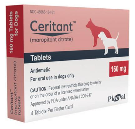 Generic Cerenia for pet nausea by Pivetal, 160 mg tablets for dogs, effective antiemetic treatment