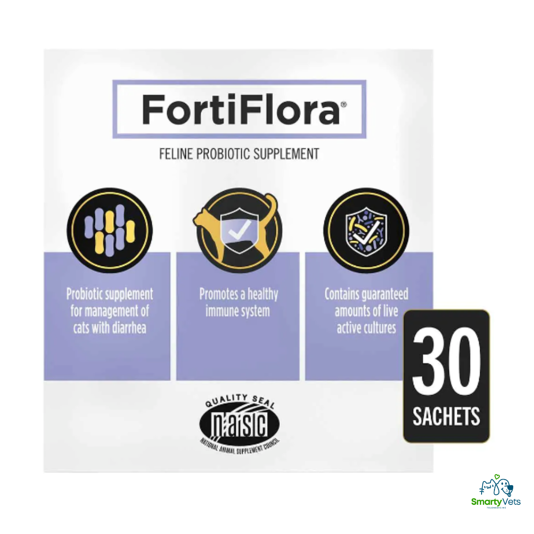Purina FortiFlora cat probiotics 30 sachets for feline digestive health and immune support