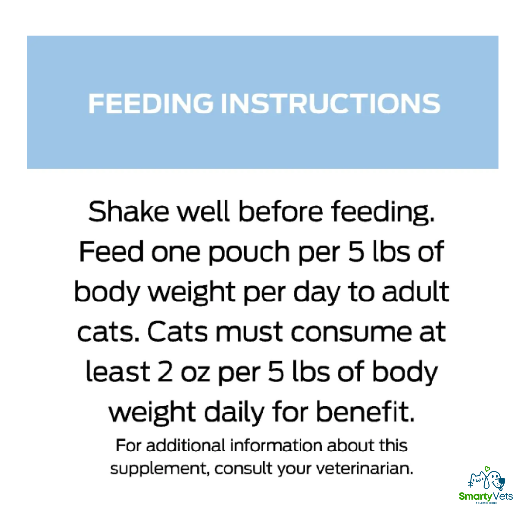 Feeding instructions for Purina Pro Plan Hydra Care cats highlighting daily feeding guidelines