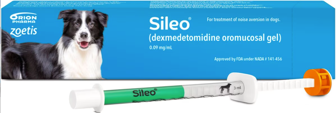 Sileo gel for anxious dogs by Zoetis, designed to calm dogs during noise aversion episodes