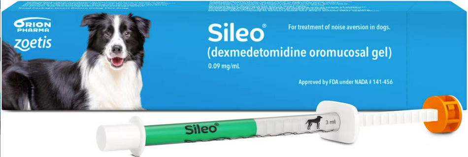 Sileo gel for anxious dogs by Zoetis, designed to calm dogs during noise aversion episodes