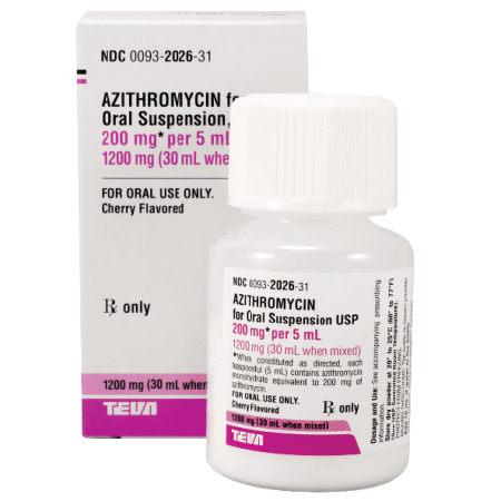 Generic RX Azithromycin pet antibiotic azithromycin 200 mg per 5 mL oral suspension cherry flavored