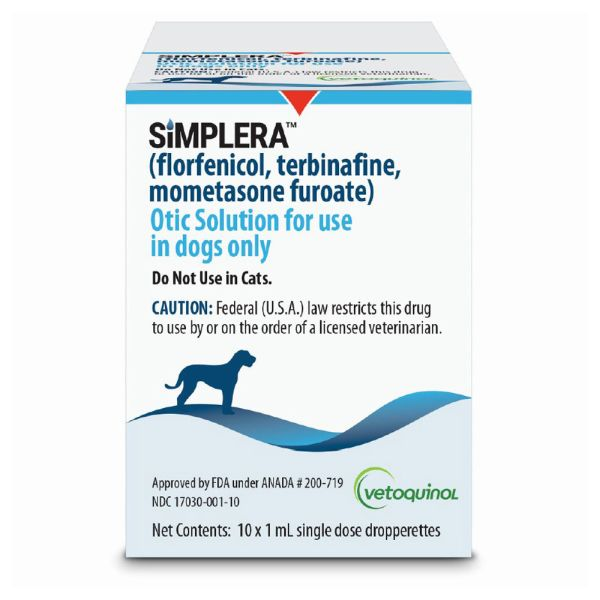 Claro Otic Solution for Dogs in a box of 10 single dose dropperettes for ear infection treatment