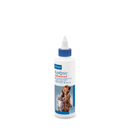 Virbac EPIOTIC Advanced Ear Cleanser in a 4 fl oz bottle for pets with a convenient applicator tip