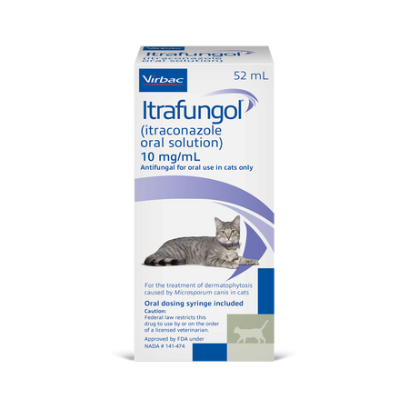 Itraconazole for pet care Itrafungol oral solution for cats in 52 mL packaging with dosing syringe included
