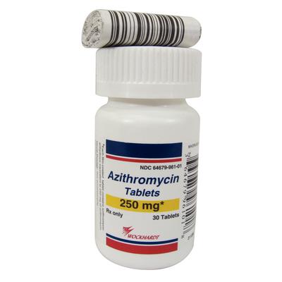 Generic RX Azithromycin 250 mg Tablets Bottle with 30 Pet Antibiotic Azithromycin Tablets